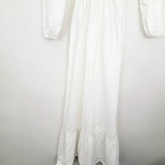 Reformation Chantal Linen Maxi Dress in White Medium
